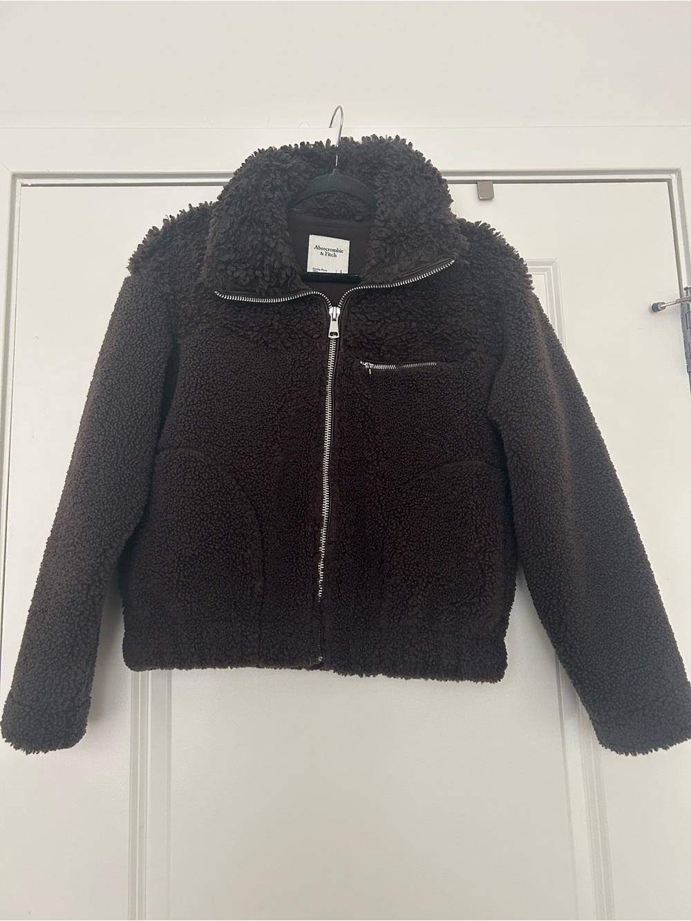 Abercrombie & Fitch Brown Sherpa Zip Jacket - Small